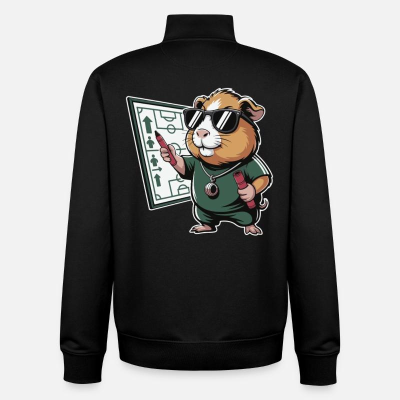Hamster Coach mit Spielplan - Unisex Organic Zip Sweatshirt von Stanley/Stella - Schwarz