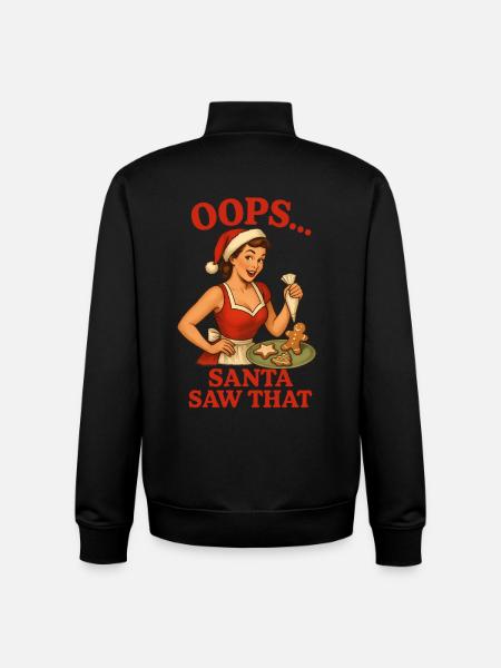 Oops Santa Saw That - Unisex Organic Zip Sweatshirt von Stanley/Stella - Schwarz
