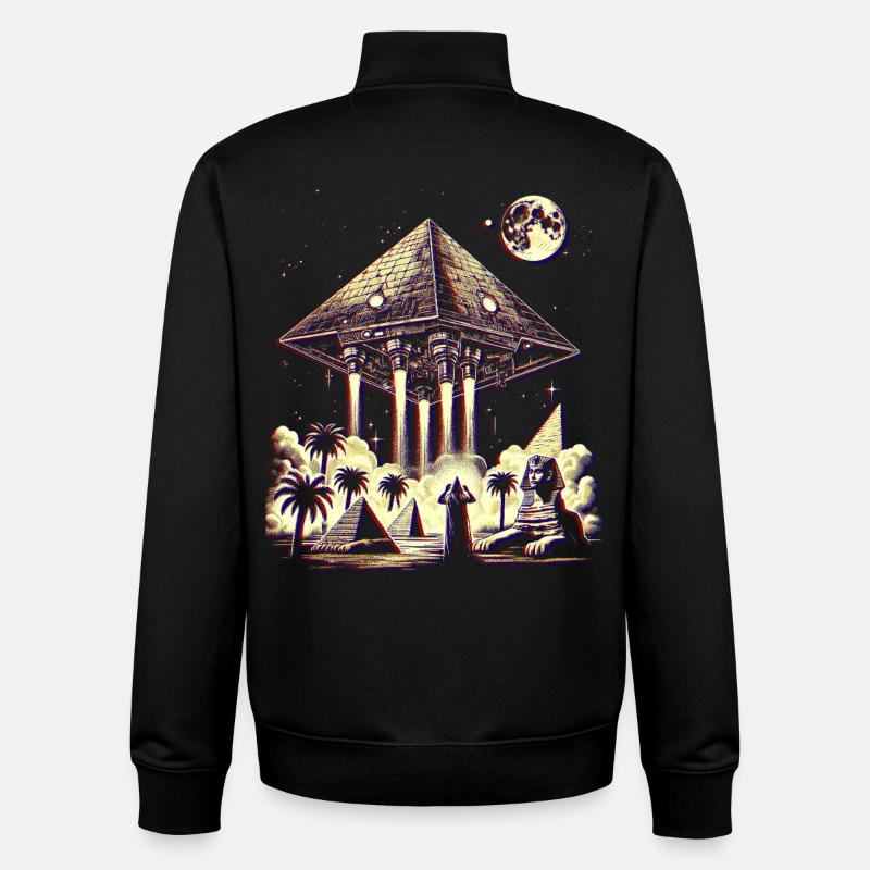 Ancienne pyramide OVNI Mystery Design chemise - Sweat zippé unisexe en coton bio Stanley/Stella - noir