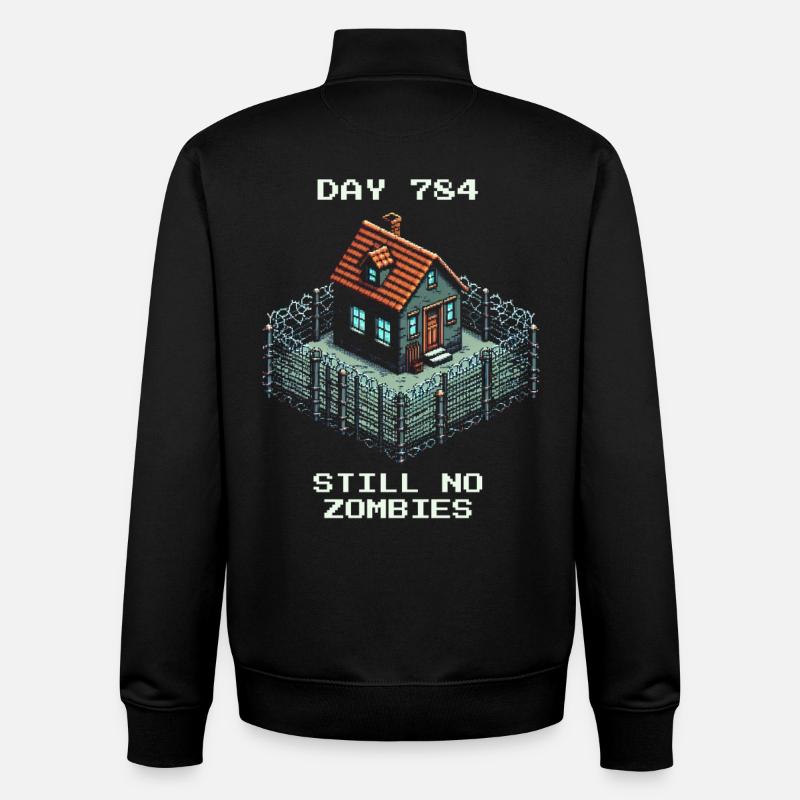 Day 784 | Still no zombies - Unisex Organic Zip Sweatshirt by Stanley/Stella - black