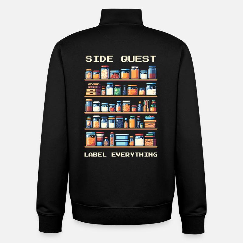 Side Quest | Label all - Unisex Organic Zip Sweatshirt by Stanley/Stella - black