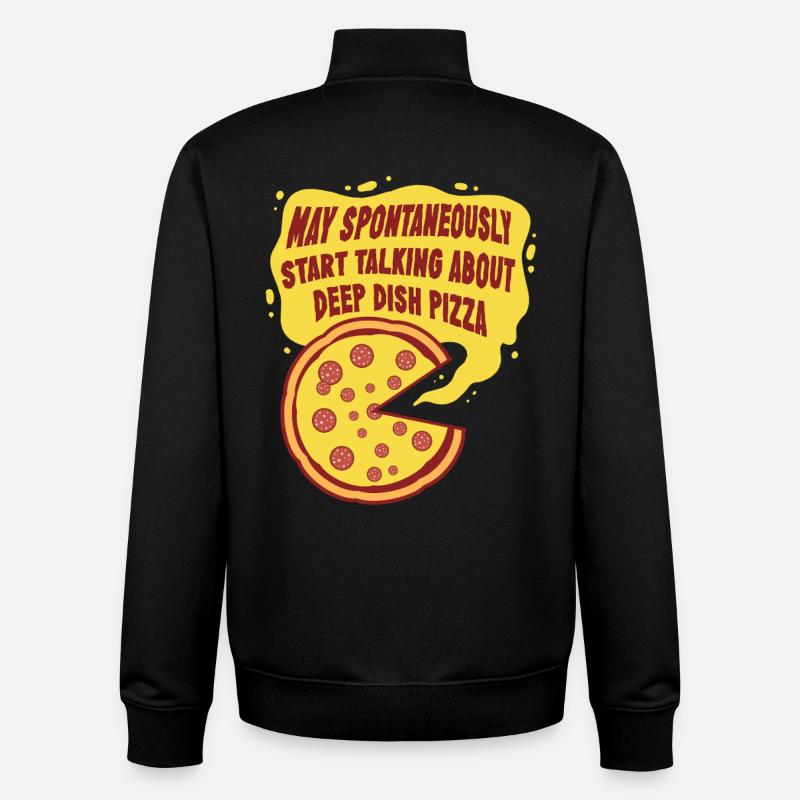 Plat profond Pizza Chicargo - Sweat zippé unisexe en coton bio Stanley/Stella - noir