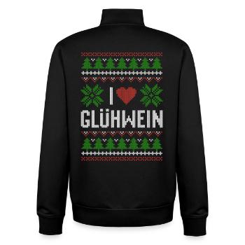 J’adore le vin chaud - tenue de Noël moche - Sweat zippé unisexe en coton bio Stanley/Stella - noir - Dos - AI Model Male 185 light (185cm)