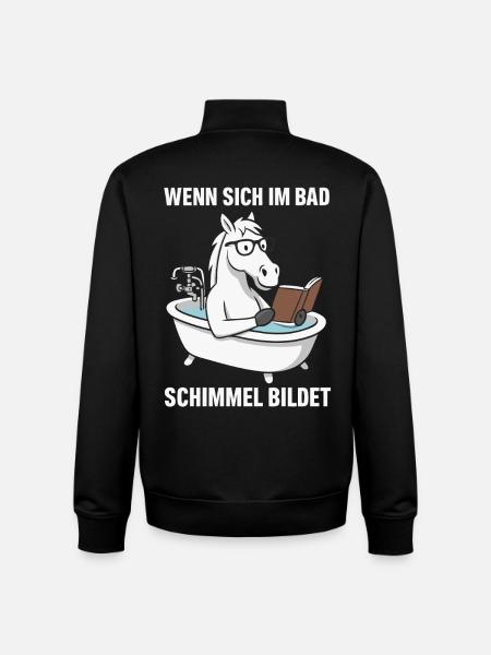 Badlesendes Pferd mit Schimmelwitz - Unisex Organic Zip Sweatshirt von Stanley/Stella - Schwarz