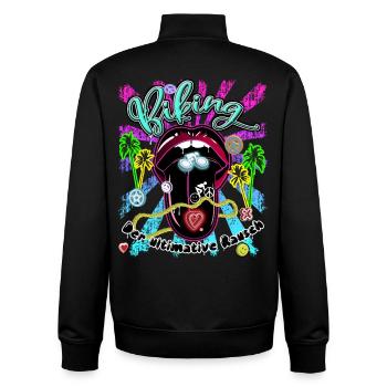 Biking - Unisex Organic Zip Sweatshirt von Stanley/Stella - Schwarz - Hinten - AI Model Male 185 light (185cm)