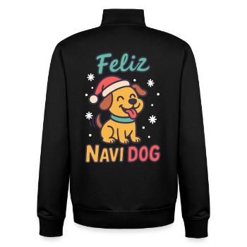 Feliz Navi Hund Lustig Weihnachten Santa Holiday - Unisex Organic Zip Sweatshirt von Stanley/Stella - Schwarz - Hinten - AI Model Male 185 light (185cm)
