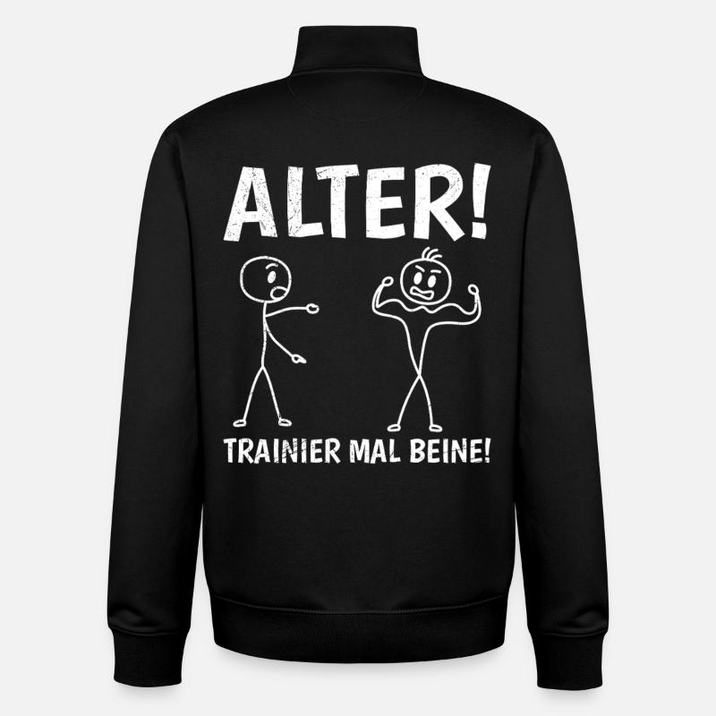 Figurine allumette TRAIN LEGS Fun - Sweat zippé unisexe en coton bio Stanley/Stella - noir