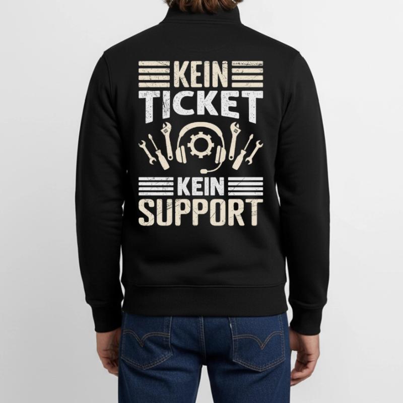 Nerd Computer PAS DE TICKET PAS DE SUPPORT DRÔLE Sweat zippé unisexe en coton bio Stanley/Stella