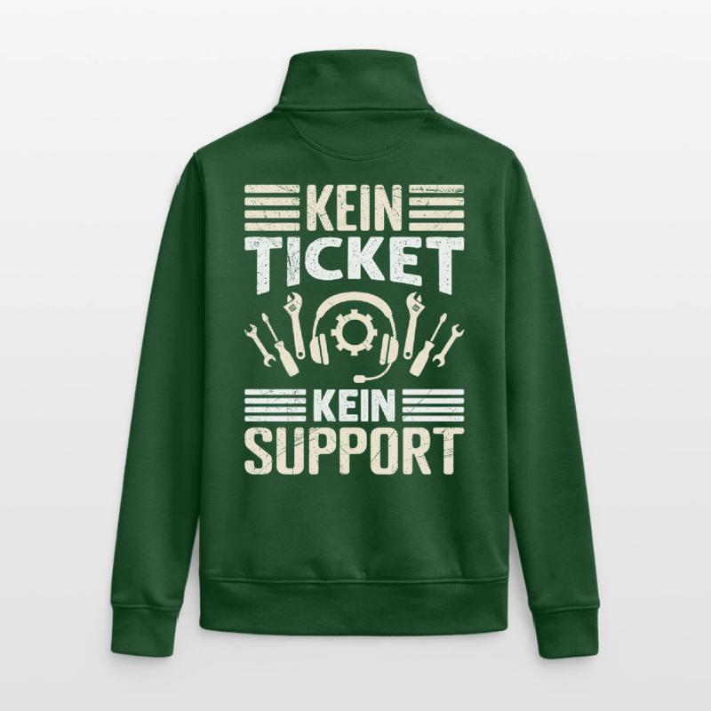Nerd Computer PAS DE TICKET PAS DE SUPPORT DRÔLE Sweat zippé unisexe en coton bio Stanley/Stella