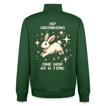 XP Grinding | Hoppel Progress - Unisex Organic Zip Sweatshirt by Stanley/Stella - bottle green - Back - AI Model Male 185 dark (185cm)