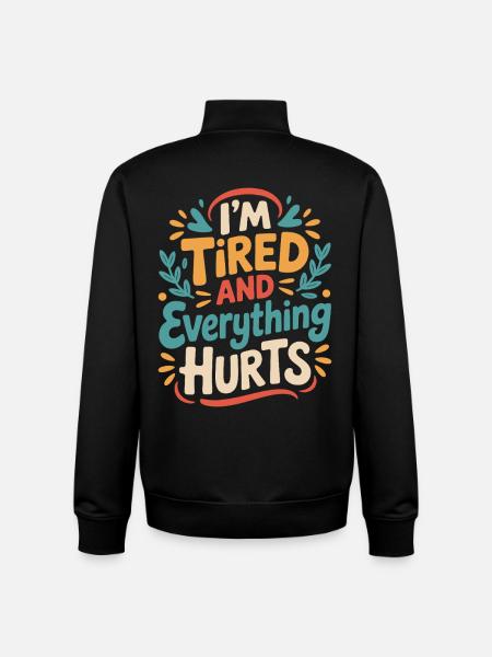Fitness Gym Workout: Jeg er træt og laver alt - Stanley/Stella unisex sweatshirt med lynlås i økologisk - sort