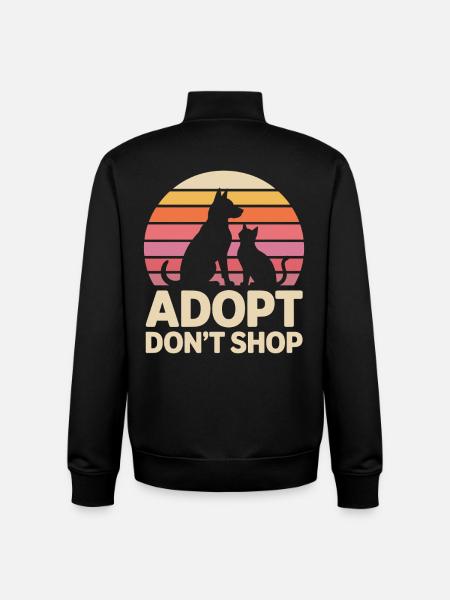 Adopt Don't Shop: Tierliebe Statement - Unisex Organic Zip Sweatshirt von Stanley/Stella - Schwarz