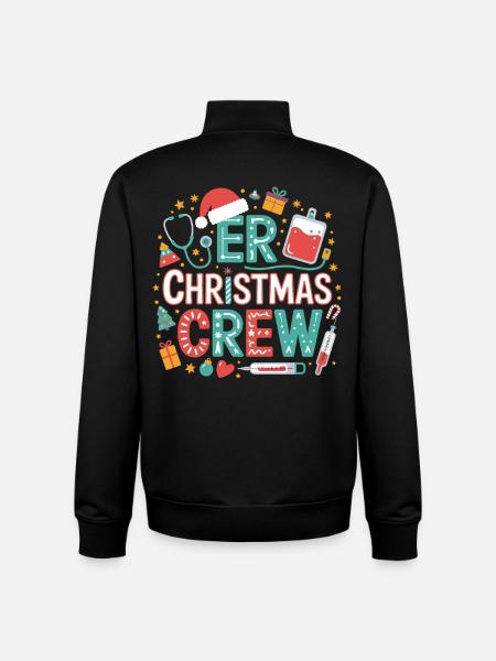 Nurse Christmas Crew - Unisex Organic Zip Sweatshirt by Stanley/Stella - black