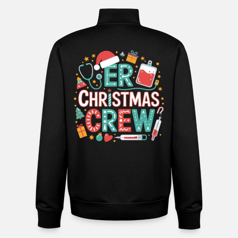 Équipe de Noël des infirmières - Sweat zippé unisexe en coton bio Stanley/Stella - noir