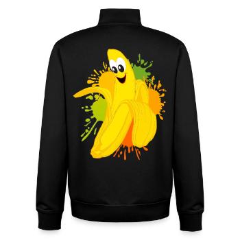 Cheerful banana color explosion - Unisex Organic Zip Sweatshirt by Stanley/Stella - black - Back - AI Model Male 185 light (185cm)