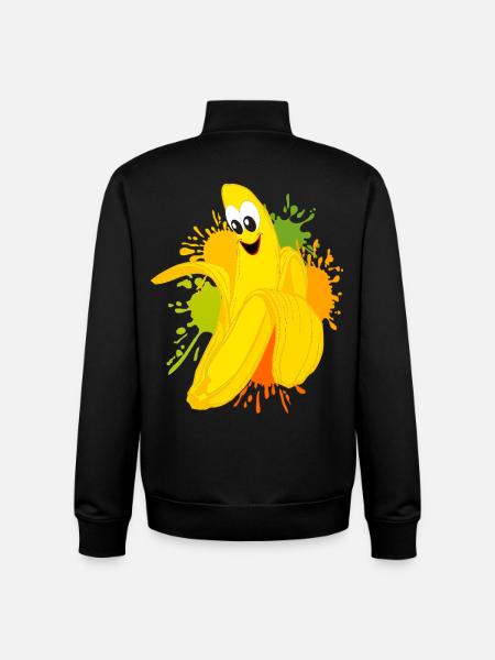 Fröhliche Bananen Farbexplosion - Unisex Organic Zip Sweatshirt von Stanley/Stella - Schwarz