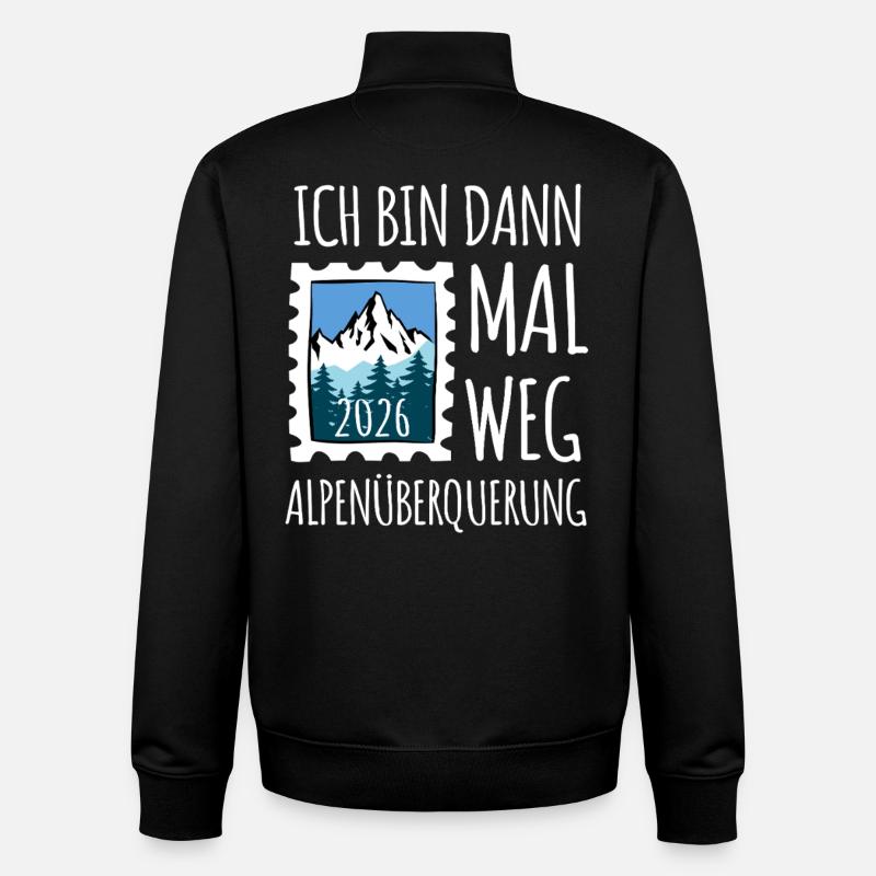Alpen Überquerung 2026 - Wandern - Unisex Organic Zip Sweatshirt von Stanley/Stella - Schwarz