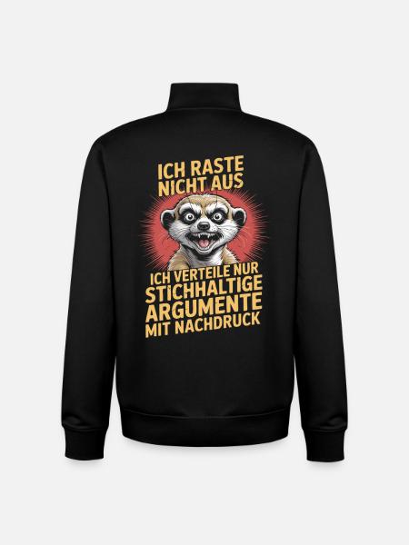 Stichhaltige Argumente mit Erdmännchen - Unisex Organic Zip Sweatshirt von Stanley/Stella - Schwarz