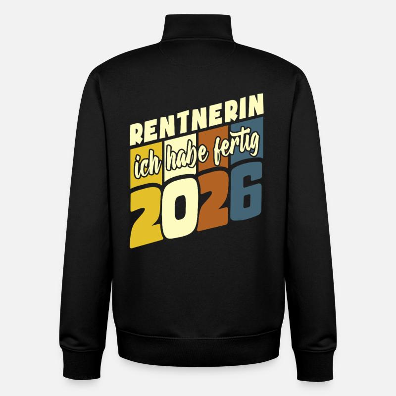 J’ai terminé | Retraité 2026 - Rente - Sweat zippé unisexe en coton bio Stanley/Stella - noir