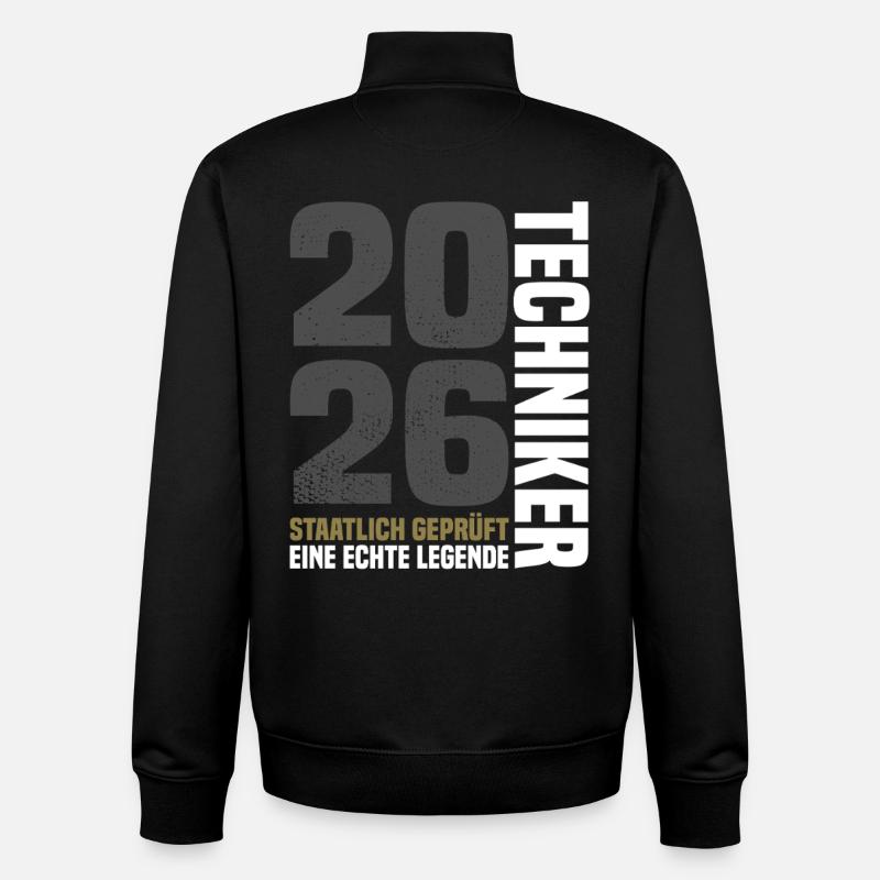 State-certified technician - Unisex Organic Zip Sweatshirt by Stanley/Stella - black