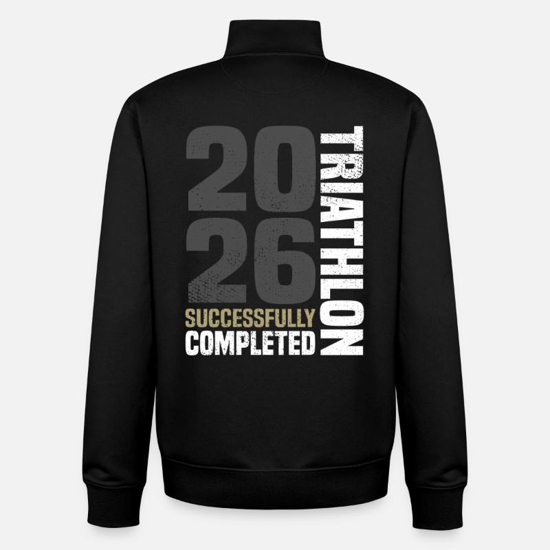 Triathlon 2026 - Sweat zippé unisexe en coton bio Stanley/Stella - noir