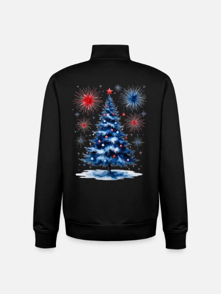 Fireworks Christmas Tree Pattern - Unisex Organic Zip Sweatshirt by Stanley/Stella - black