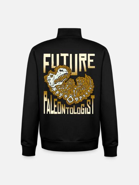 Fossil Heart Paleontology Motif - Unisex Organic Zip Sweatshirt by Stanley/Stella - black