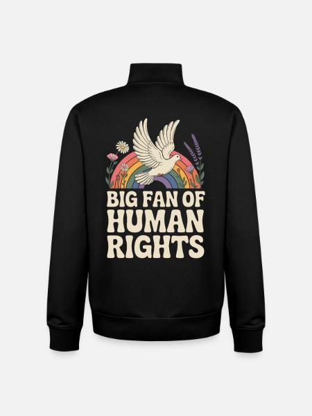 Big fan of human rights Social - Unisex Organic Zip Sweatshirt by Stanley/Stella - black