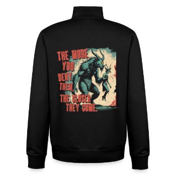 Miniwashitu Mythological Creatures - Unisex Organic Zip Sweatshirt by Stanley/Stella - black - Back - AI Model Male 185 light (185cm)