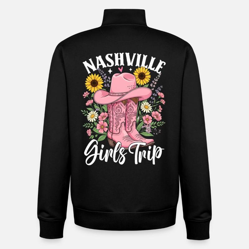 Voyage entre filles Nashville - Sweat zippé unisexe en coton bio Stanley/Stella - noir
