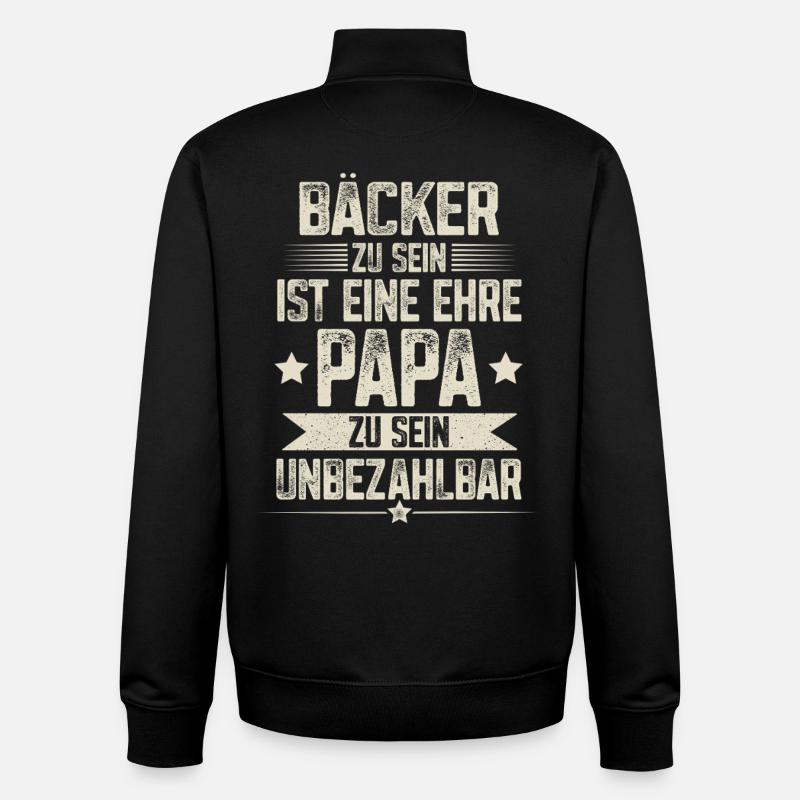 Bäcker Papa - Unisex Organic Zip Sweatshirt von Stanley/Stella - Schwarz