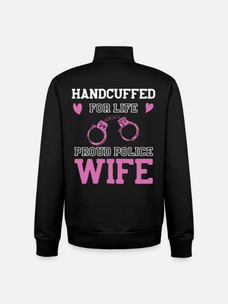 Handcuffs Dear Policewoman - Unisex Organic Zip Sweatshirt by Stanley/Stella - black
