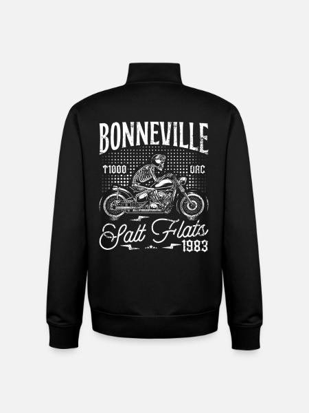 Bonneville Salt Flats Motorcycle Birthday 1983 - Unisex Organic Zip Sweatshirt by Stanley/Stella - black