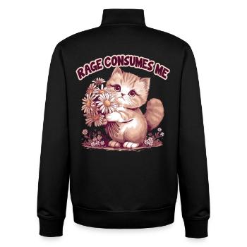 Wut verzehrt mich lustige Katzenblume - Unisex Organic Zip Sweatshirt von Stanley/Stella - Schwarz - Hinten - AI Model Male 185 light (185cm)