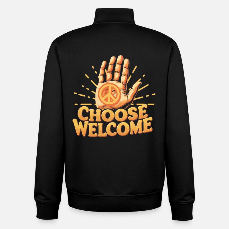 Menschlichkeit Equality Choose Welcome - Unisex Organic Zip Sweatshirt von Stanley/Stella - Schwarz
