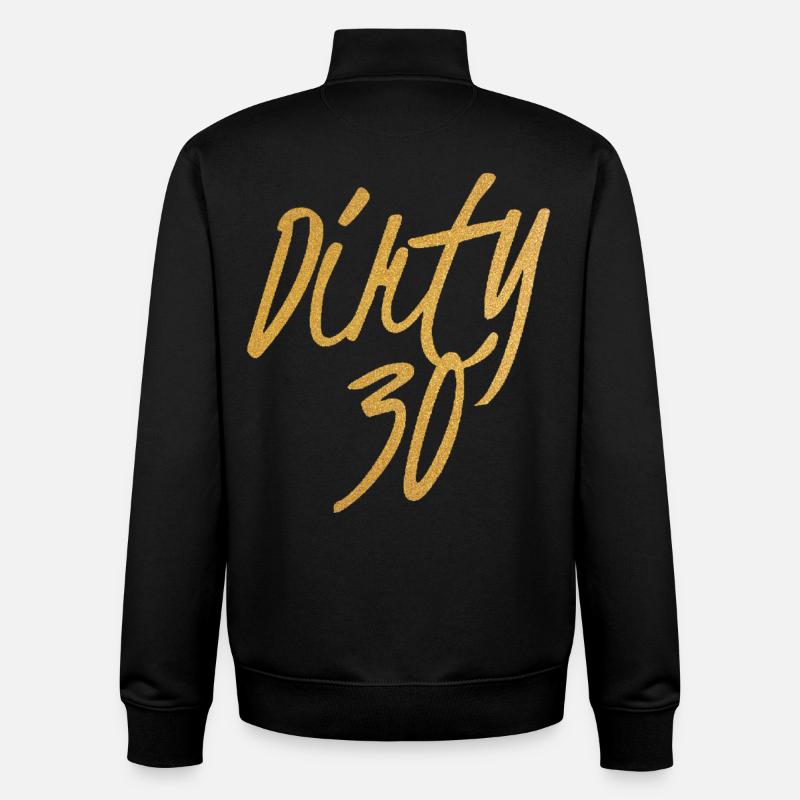 Dirty Thirty Flirty DTF 30e anniversaire - Sweat zippé unisexe en coton bio Stanley/Stella - noir