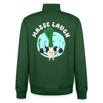 Gym MASS LEEK Musculation Musculation Entraînement Drôle - Sweat zippé unisexe en coton bio Stanley/Stella - vert bouteille - Dos - AI Model Male 185 dark (185cm)