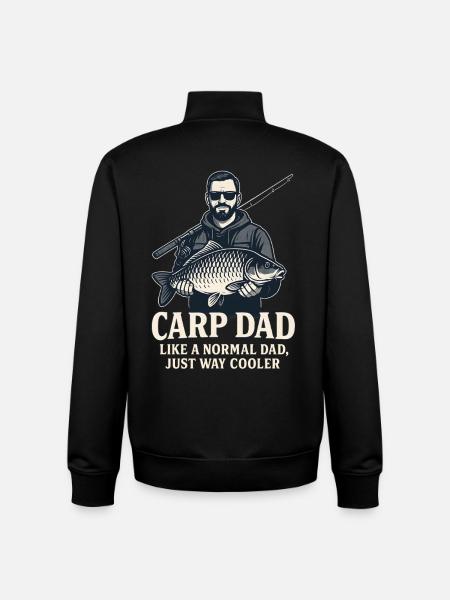 Carp dad just much cooler - Unisex Organic Zip Sweatshirt by Stanley/Stella - black
