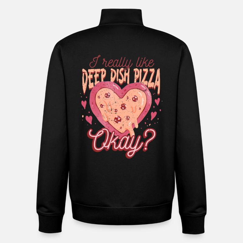 Deep Dish Pizza Chicargo - Unisex Organic Zip Sweatshirt by Stanley/Stella - black