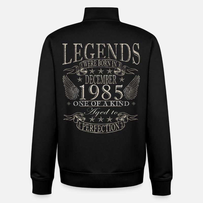 1985 December Birthday Gift - Unisex Organic Zip Sweatshirt by Stanley/Stella - black