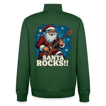 Faire vibrer le Père Noël à la guitare - Sweat zippé unisexe en coton bio Stanley/Stella - vert bouteille - Dos - AI Model Male 185 dark (185cm)