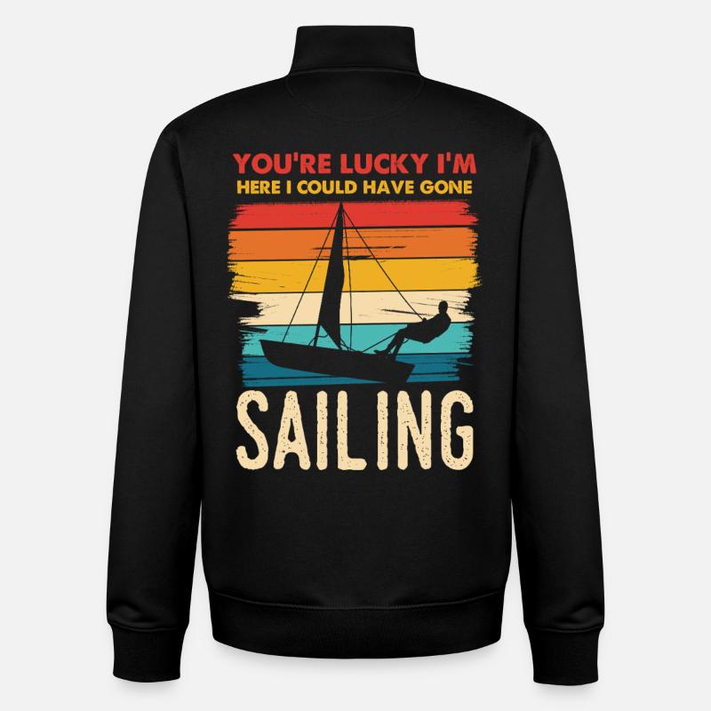 You’re Lucky I’m Sailing - Unisex Organic Zip Sweatshirt von Stanley/Stella - Schwarz