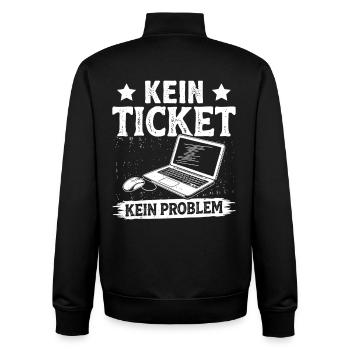 Nerd Computer KEIN TICKET KEIN PROBLEM LUSTIG - Unisex Organic Zip Sweatshirt von Stanley/Stella - Schwarz - Hinten - AI Model Male 185 light (185cm)