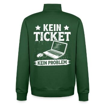 Ordinateur de nerd PAS DE TICKET PAS DE PROBLÈME DRÔLE - Sweat zippé unisexe en coton bio Stanley/Stella - vert bouteille - Dos - AI Model Male 185 dark (185cm)