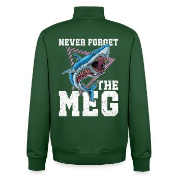 Megalodon Research Team Real Megalodon Teeth Shark - Unisex Organic Zip Sweatshirt by Stanley/Stella - bottle green - Back - AI Model Male 185 dark (185cm)