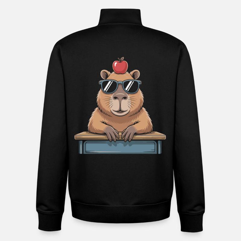 Süßes Capybara - Unisex Organic Zip Sweatshirt von Stanley/Stella - Schwarz