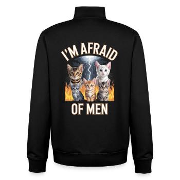 J’ai peur des hommes inportable Bootleg - Sweat zippé unisexe en coton bio Stanley/Stella - noir - Dos - AI Model Male 185 light (185cm)