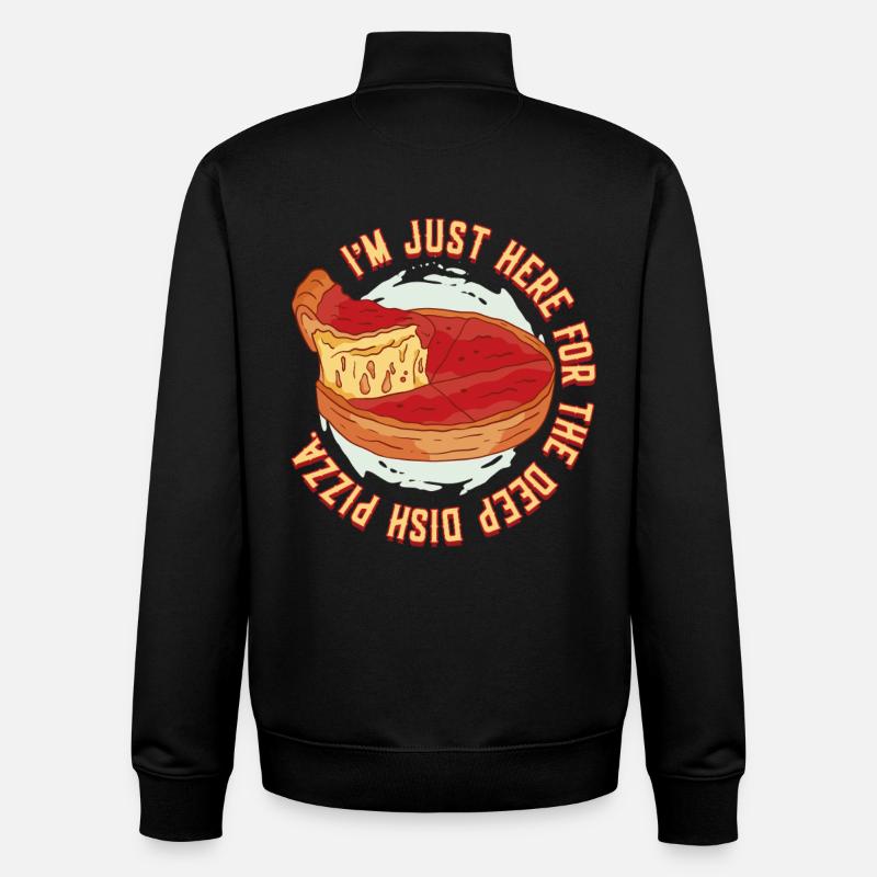 Deep Dish Pizza Chicargo - Unisex Organic Zip Sweatshirt by Stanley/Stella - black