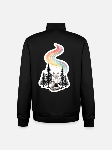 Nordlicht Fuchs im Wald - Unisex Organic Zip Sweatshirt von Stanley/Stella - Schwarz