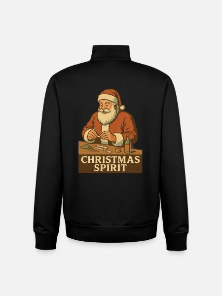 christmas spirit - Unisex Organic Zip Sweatshirt by Stanley/Stella - black